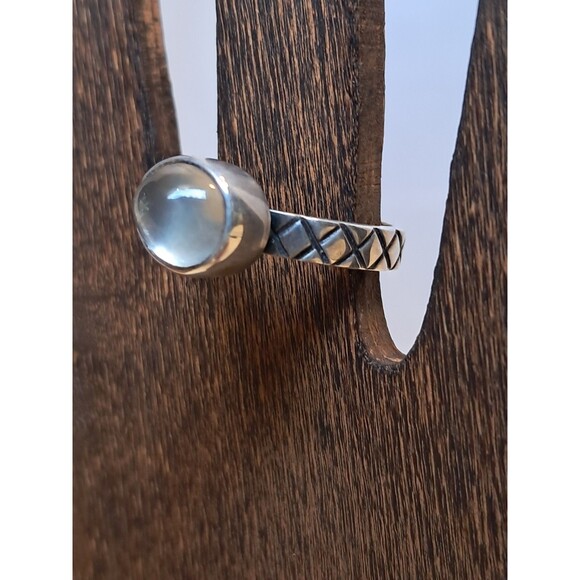 Peyote Bird Rectangular Oval Moonstone 925 Sterling Silver Ring Size 5 NWT - Picture 2 of 11